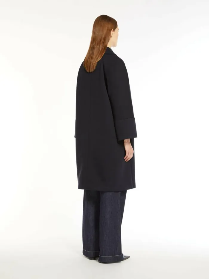 Women Max Mara Coats Doublebreasted Jersey Coat Ultramarine
