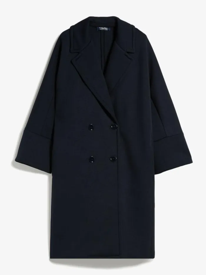 Women Max Mara Coats Doublebreasted Jersey Coat Ultramarine