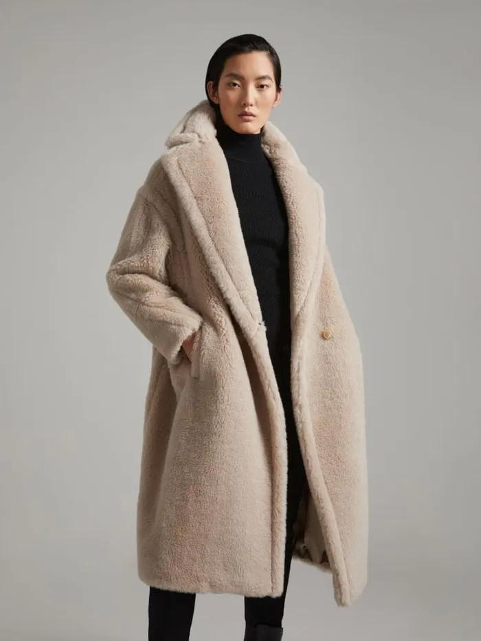 Women Max Mara Coats Teddy Bear Icon Coat Sand