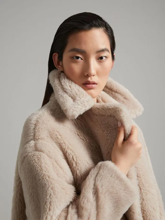 Women Max Mara Coats Teddy Bear Icon Coat Sand