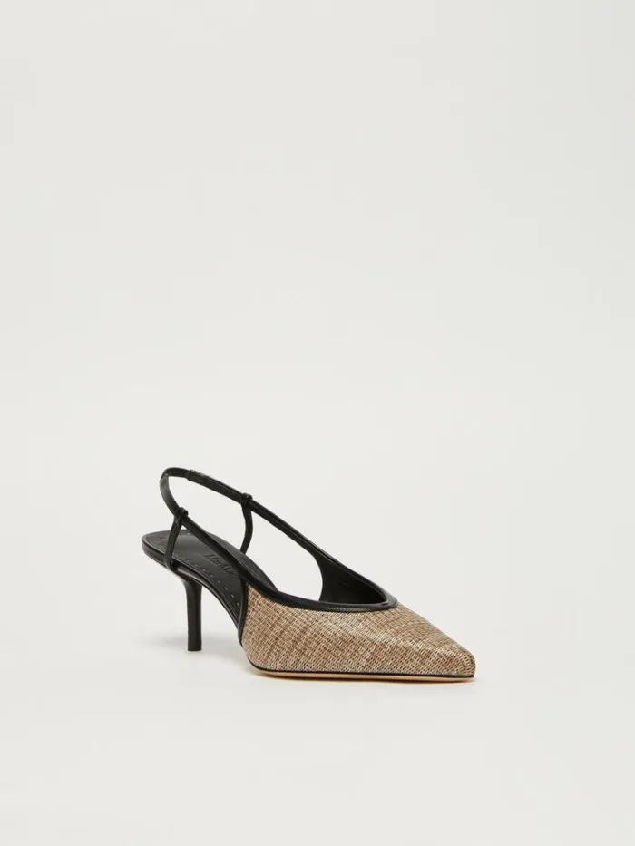 Women Max Mara Dcollet Smooth Raffiaeffect Fabricslingbacks Clay