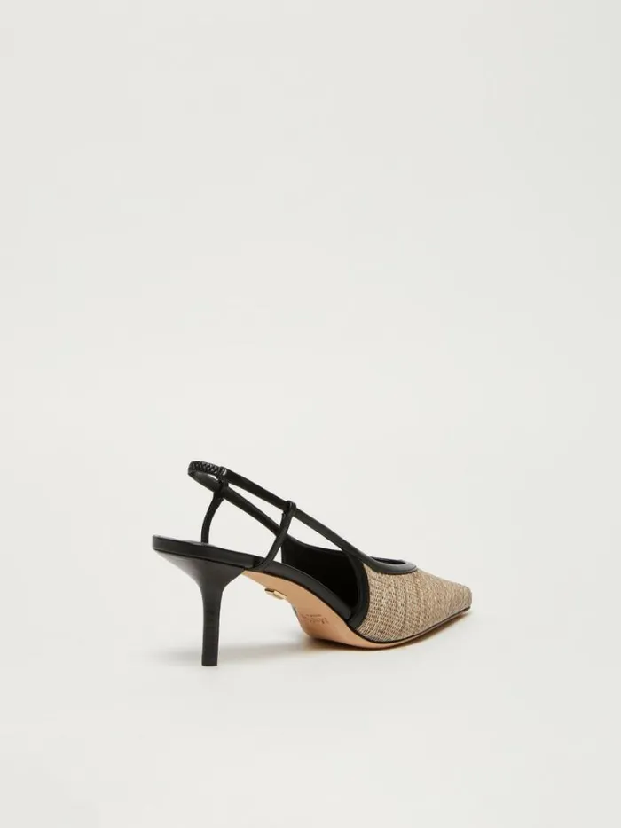 Women Max Mara Dcollet Smooth Raffiaeffect Fabricslingbacks Clay