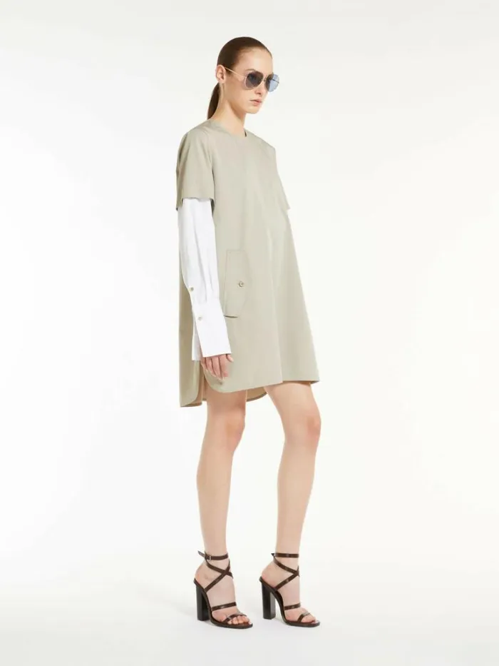 Women Max Mara Dresses Cotton And Silk Tshirt Dress Sand