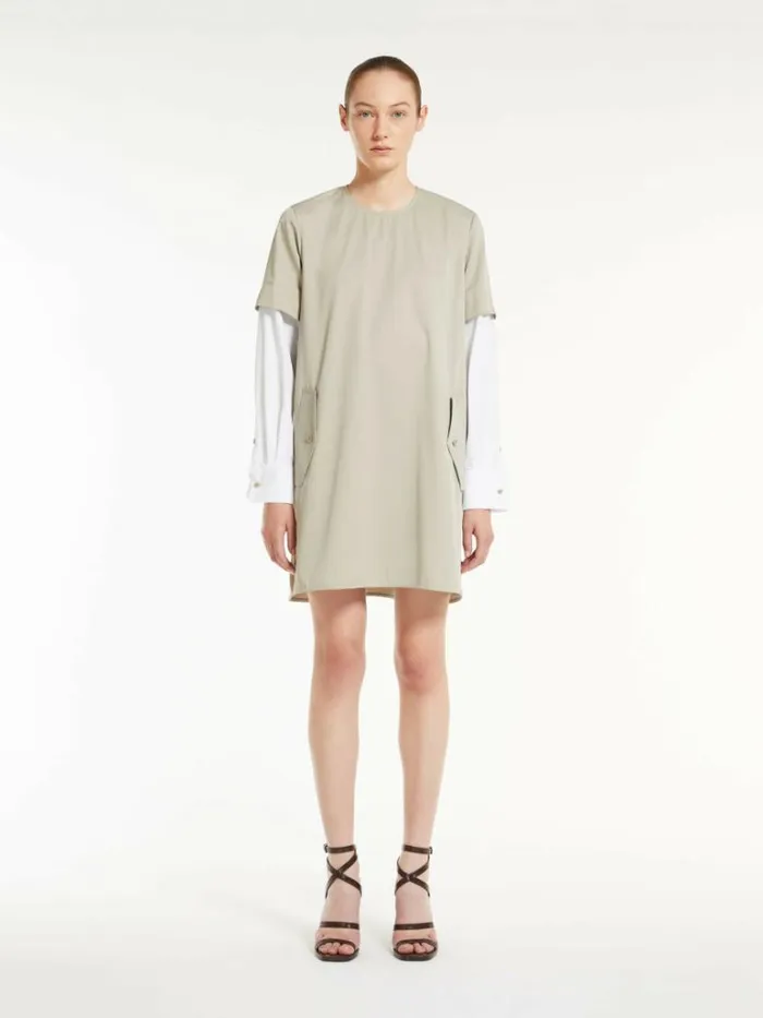 Women Max Mara Dresses Cotton And Silk Tshirt Dress Sand