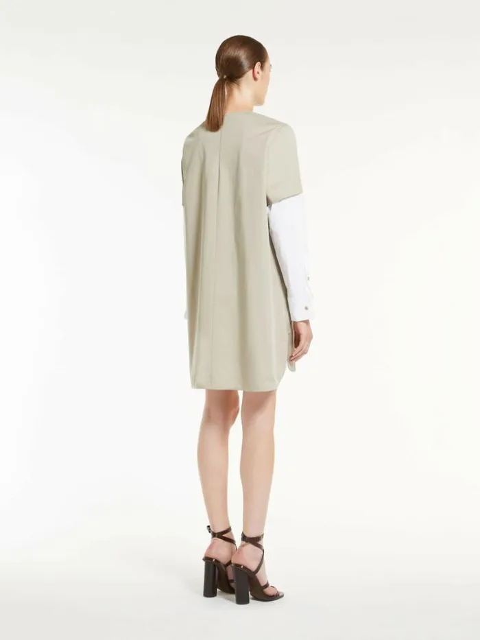 Women Max Mara Dresses Cotton And Silk Tshirt Dress Sand