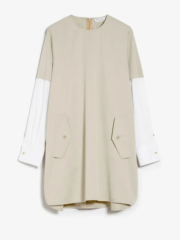 Women Max Mara Dresses Cotton And Silk Tshirt Dress Sand