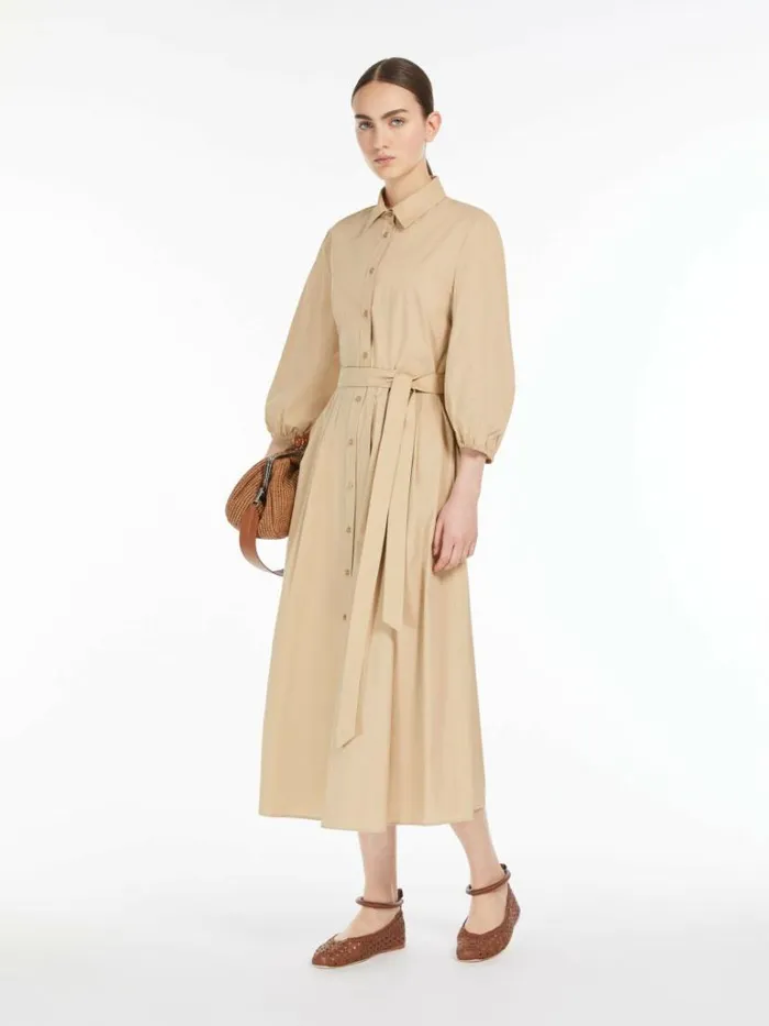 Women Max Mara Dresses Cotton Poplin Dress Colonial
