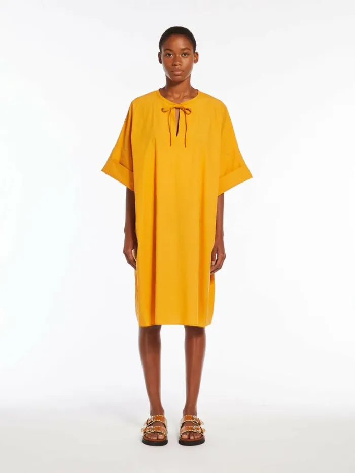 Women Max Mara Dresses Cotton Poplin Dress Ochre