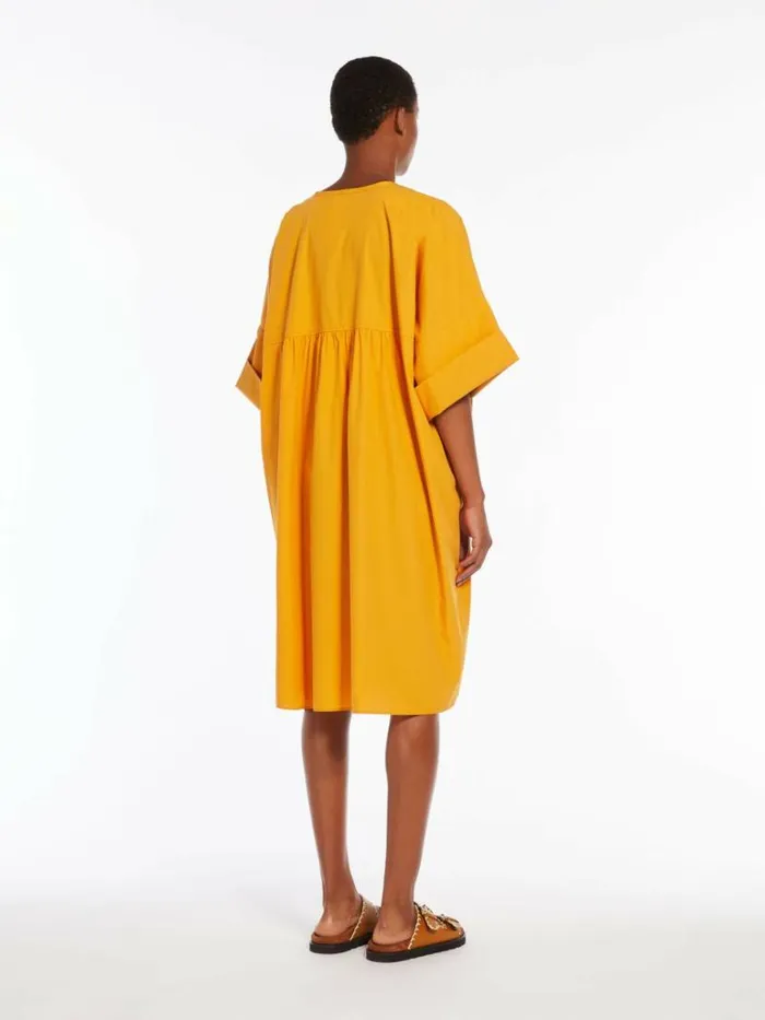 Women Max Mara Dresses Cotton Poplin Dress Ochre