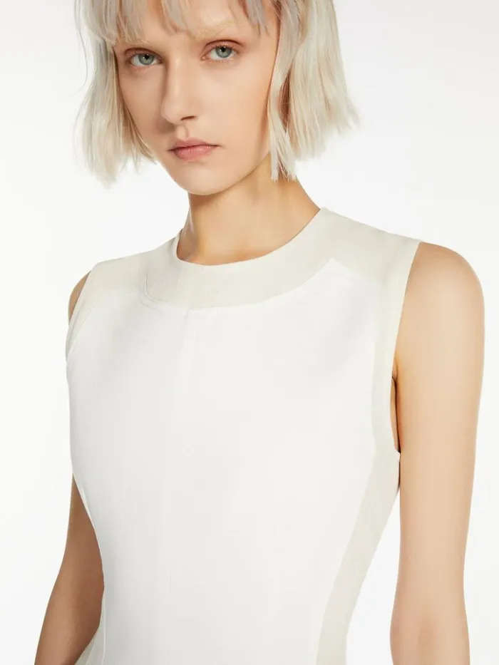 Women Max Mara Dresses Doublecolour Sleeveless Dress White