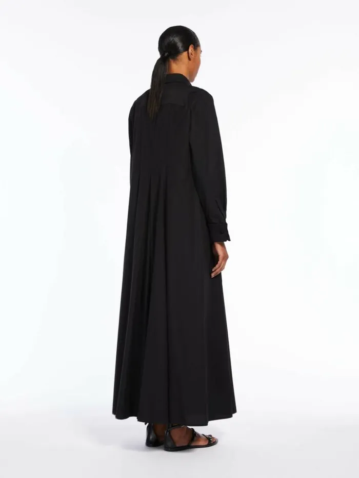 Women Max Mara Dresses Long Cotton Shirt Dress Black