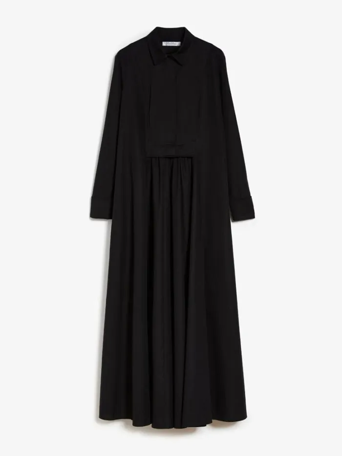 Women Max Mara Dresses Long Cotton Shirt Dress Black