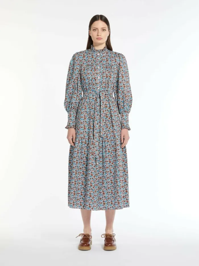 Women Max Mara Dresses Printed Cotton Dress White