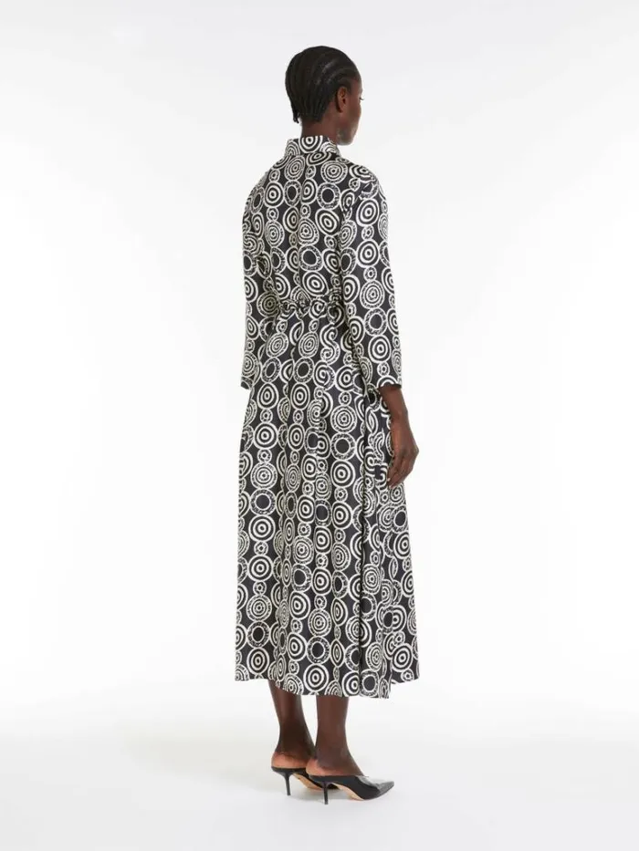 Women Max Mara Dresses Printed Silk Shirt Dress Black