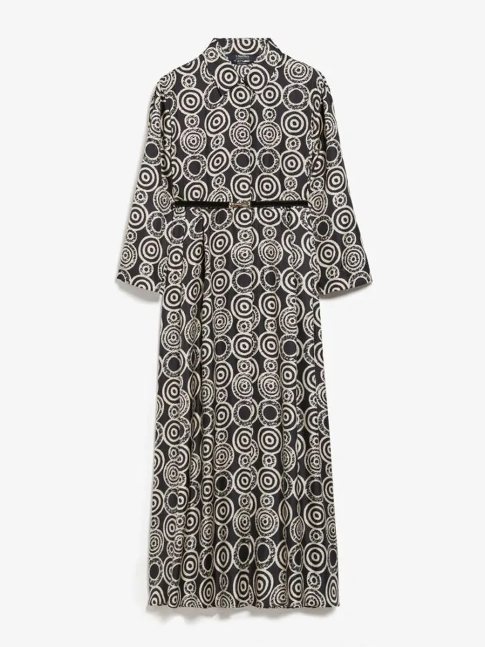 Women Max Mara Dresses Printed Silk Shirt Dress Black