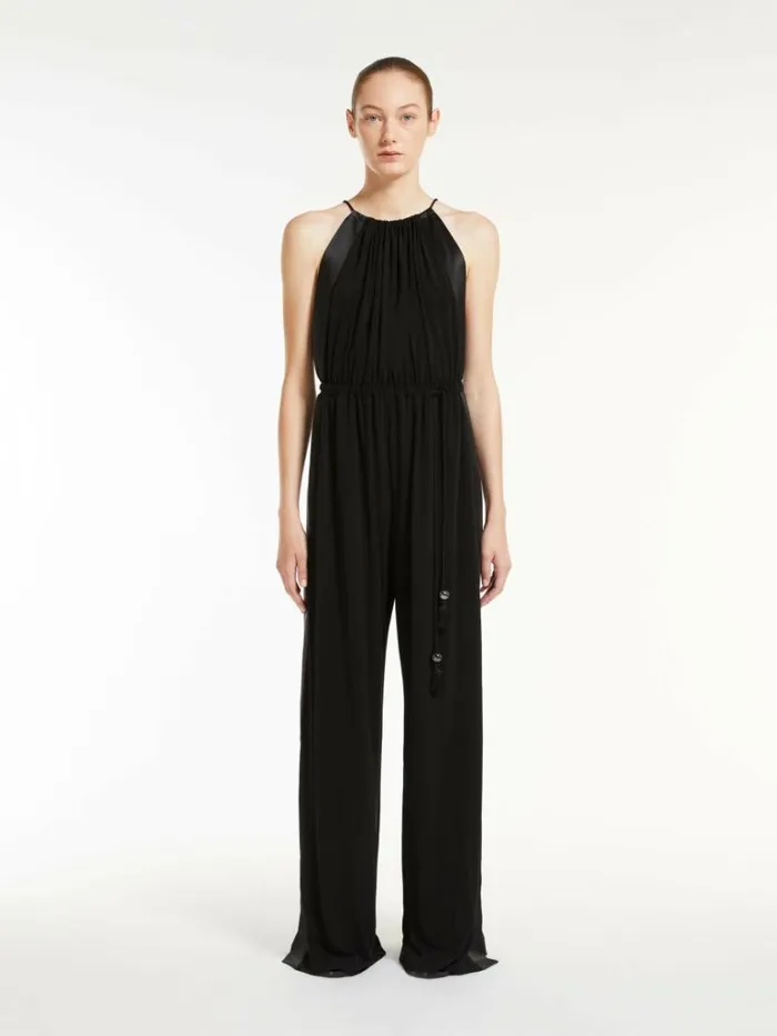 Women Max Mara Jumpsuits Viscose Jersey Jumpsuit Black