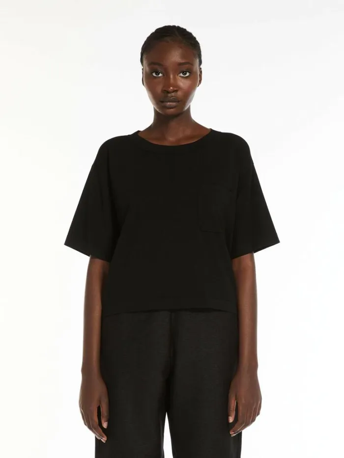 Women Max Mara Knitwear Viscose Yarn Boxy Sweater Black