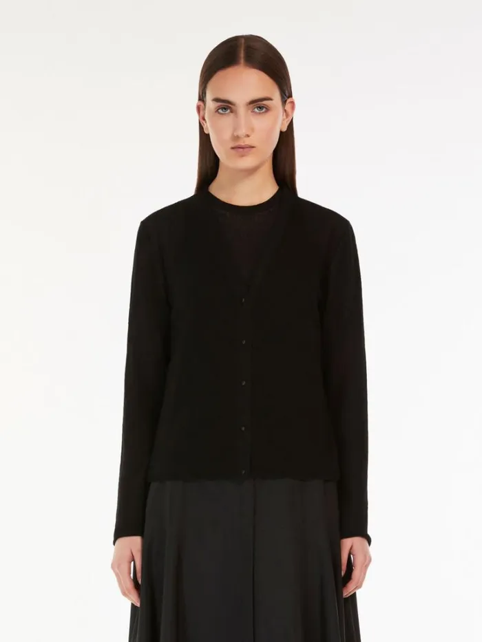 Women Max Mara Knitwear Viscose Yarn Cardigan Black