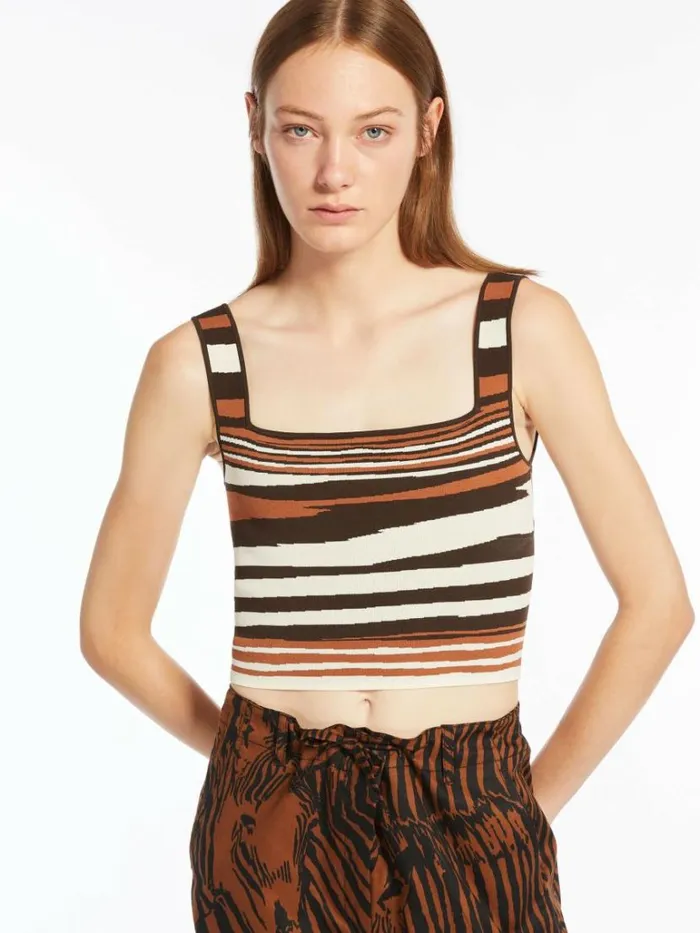 Women Max Mara Knitwear Viscose Yarn Vest Top White