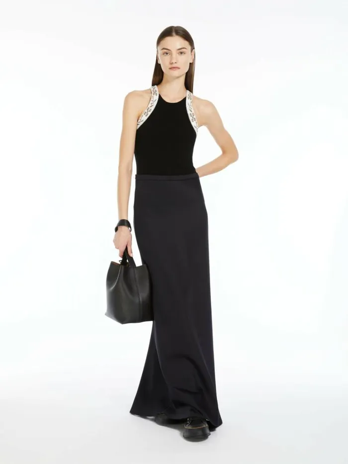 Women Max Mara Knitwear Wool And Cashmere Halter Neck Top Black