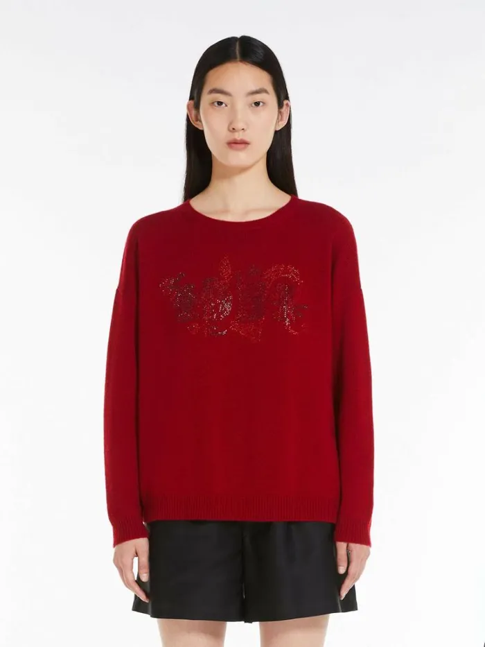 Women Max Mara Knitwear Wool And Cashmere Knit Jumper Red