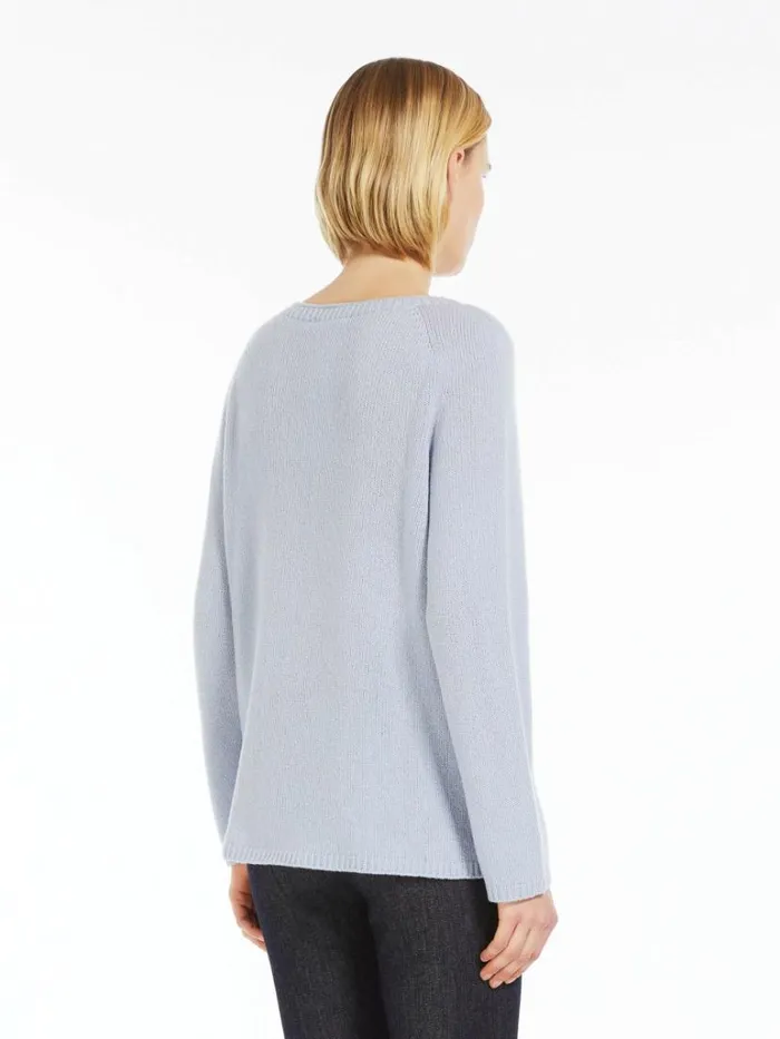 Women Max Mara Knitwear Wool And Cashmere Sweater Sky Blue