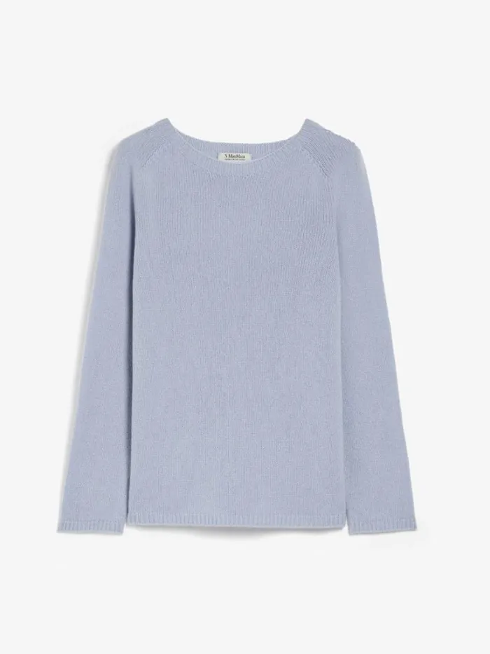 Women Max Mara Knitwear Wool And Cashmere Sweater Sky Blue