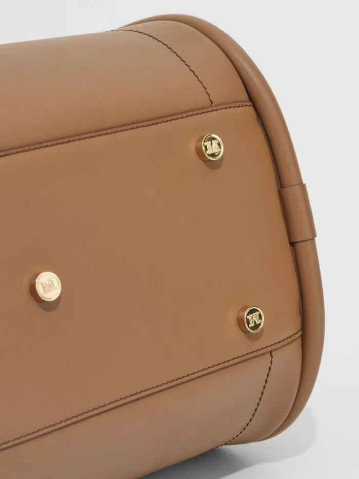 Women Max Mara Marine Bag Medium Leather Marine Bag Tobacco