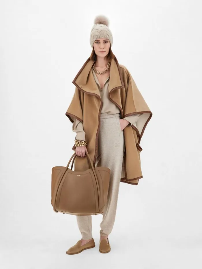 Women Max Mara Marine Bag Medium Leather Marine Bag Tobacco