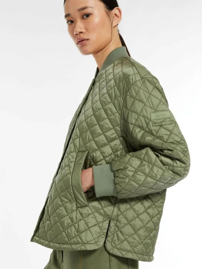 Women Max Mara Padded Coats Waterrepellent Technical Fabric Jacket Sage Green