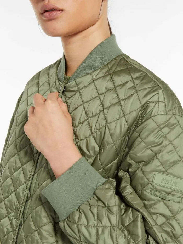 Women Max Mara Padded Coats Waterrepellent Technical Fabric Jacket Sage Green