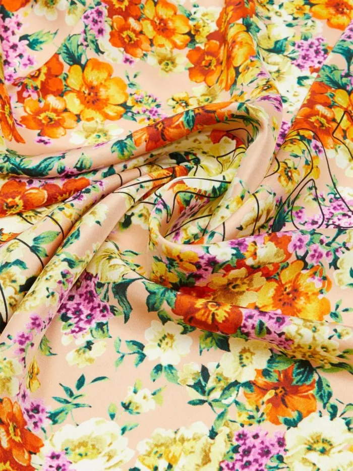 Women Max Mara Scarves And Foulards Printed Silk Foulard Pink