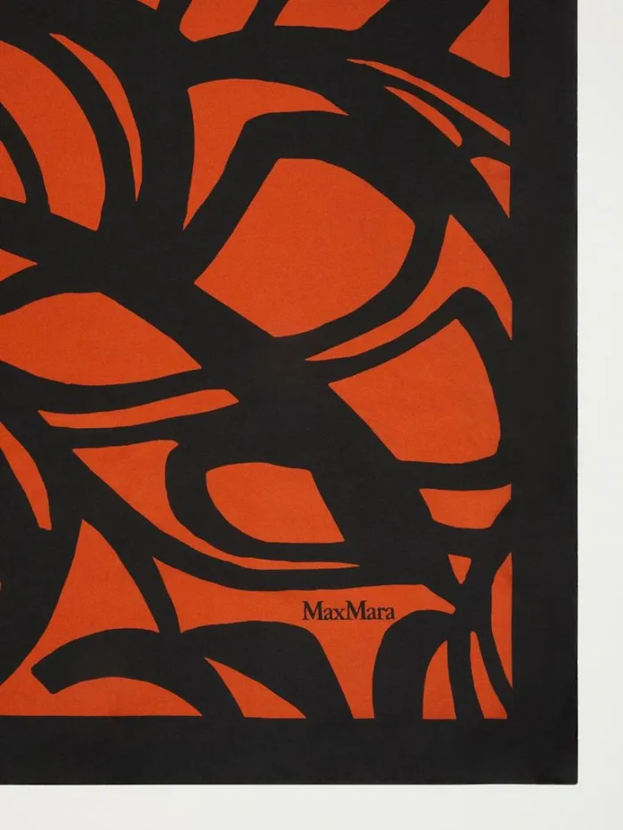 Women Max Mara Scarves And Foulards Printed Silk Scarf Rust