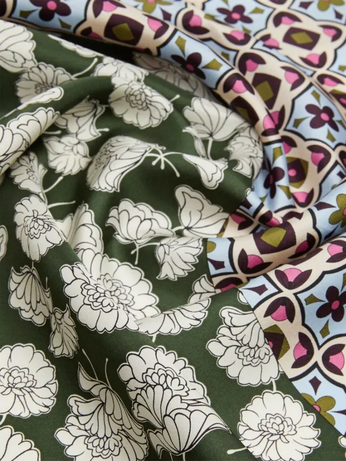 Women Max Mara Scarves And Foulards Silk Twill Scarf Dark Grey Green