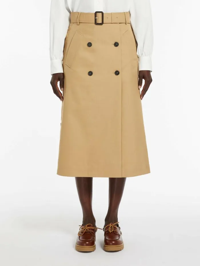 Women Max Mara Skirts Gabardine Wrap Skirt Beige