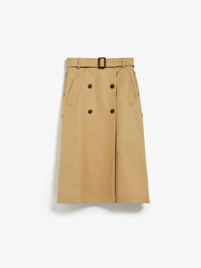 Women Max Mara Skirts Gabardine Wrap Skirt Beige
