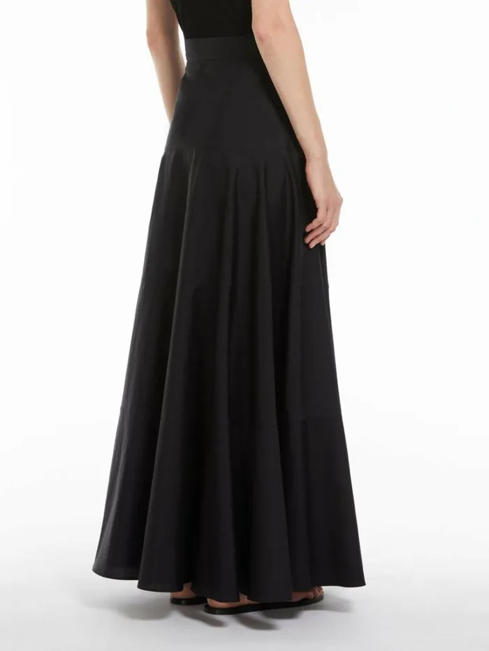 Women Max Mara Skirts Long Cotton Circle Skirt Black