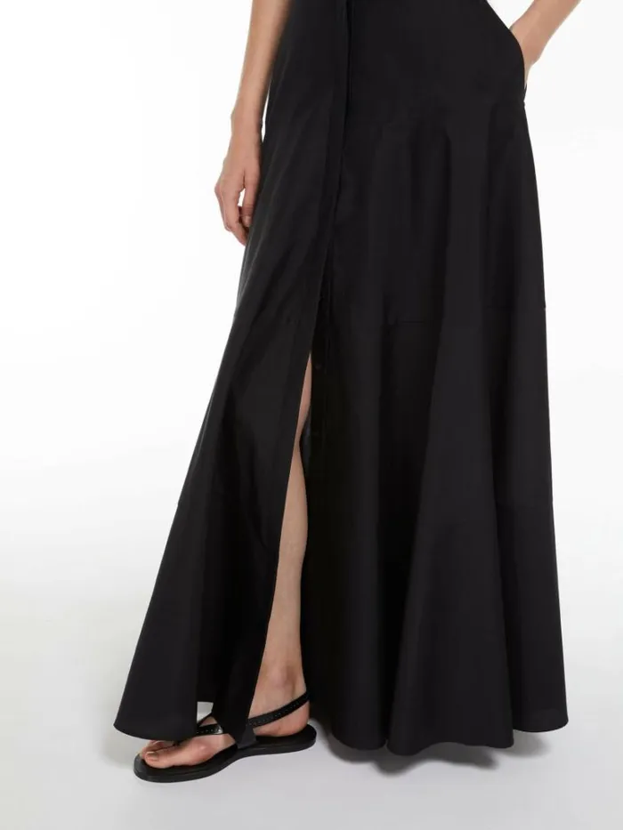 Women Max Mara Skirts Long Cotton Circle Skirt Black