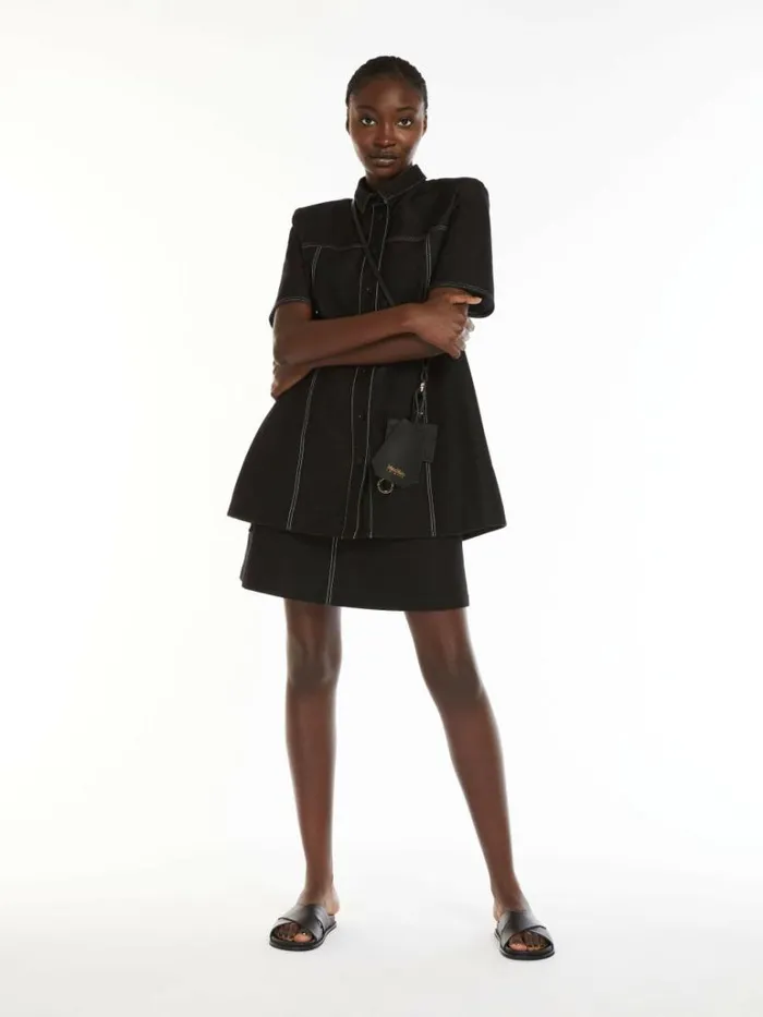 Women Max Mara Skirts Short Denimlook Jersey Skirt Black