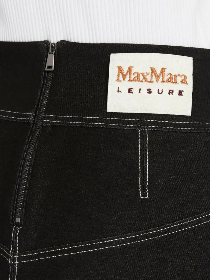 Women Max Mara Skirts Short Denimlook Jersey Skirt Black