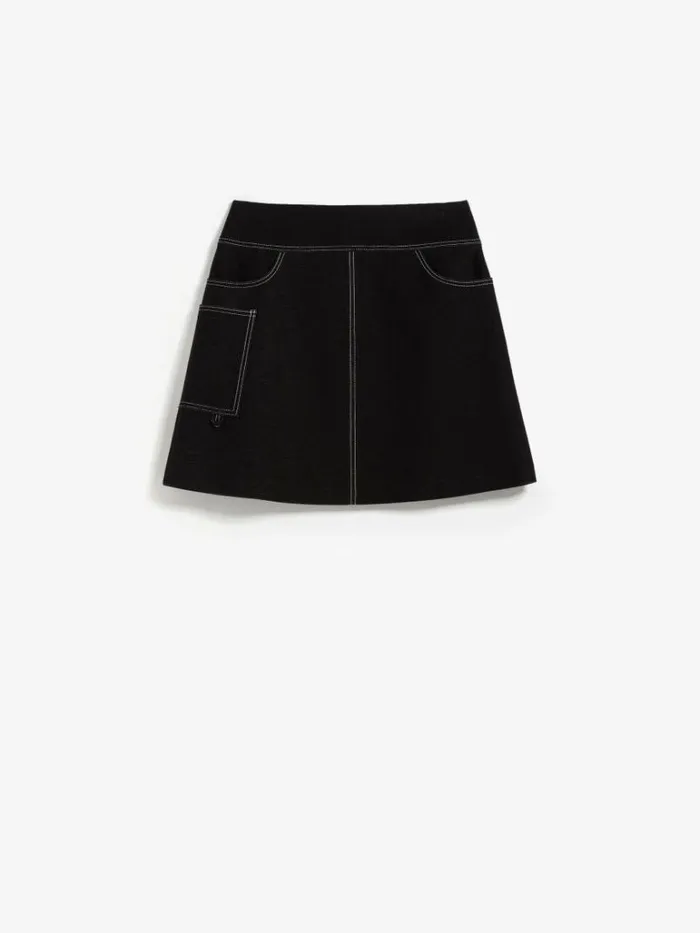 Women Max Mara Skirts Short Denimlook Jersey Skirt Black