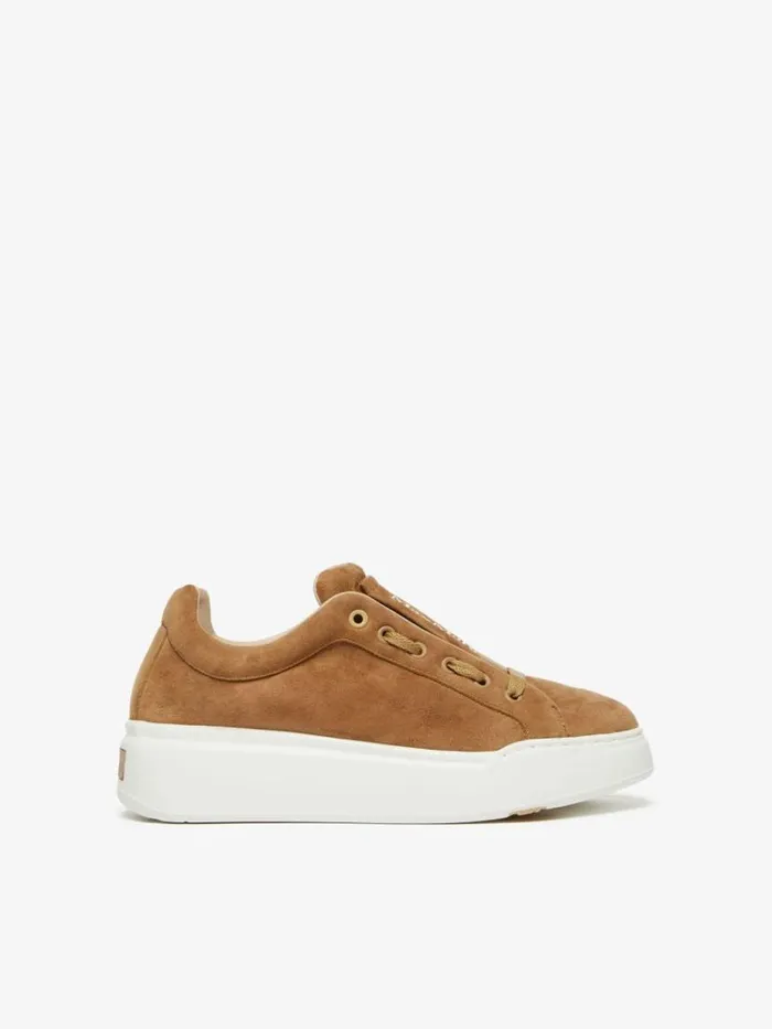 Women Max Mara Sneakers Suede Sneakers Tobacco