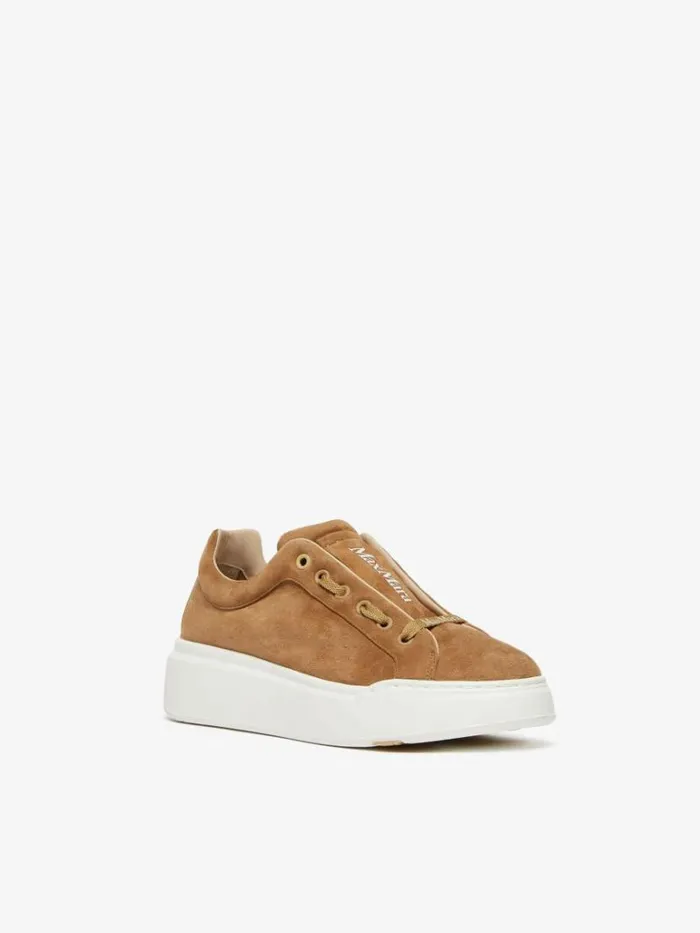 Women Max Mara Sneakers Suede Sneakers Tobacco