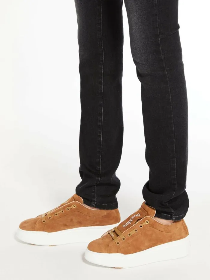 Women Max Mara Sneakers Suede Sneakers Tobacco