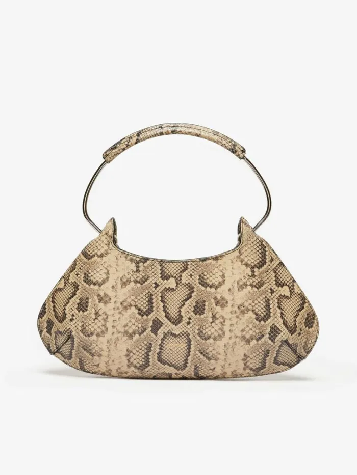Women Max Mara Sportmax Bag Medium Caju Bag In Pythonprint Leather Natural