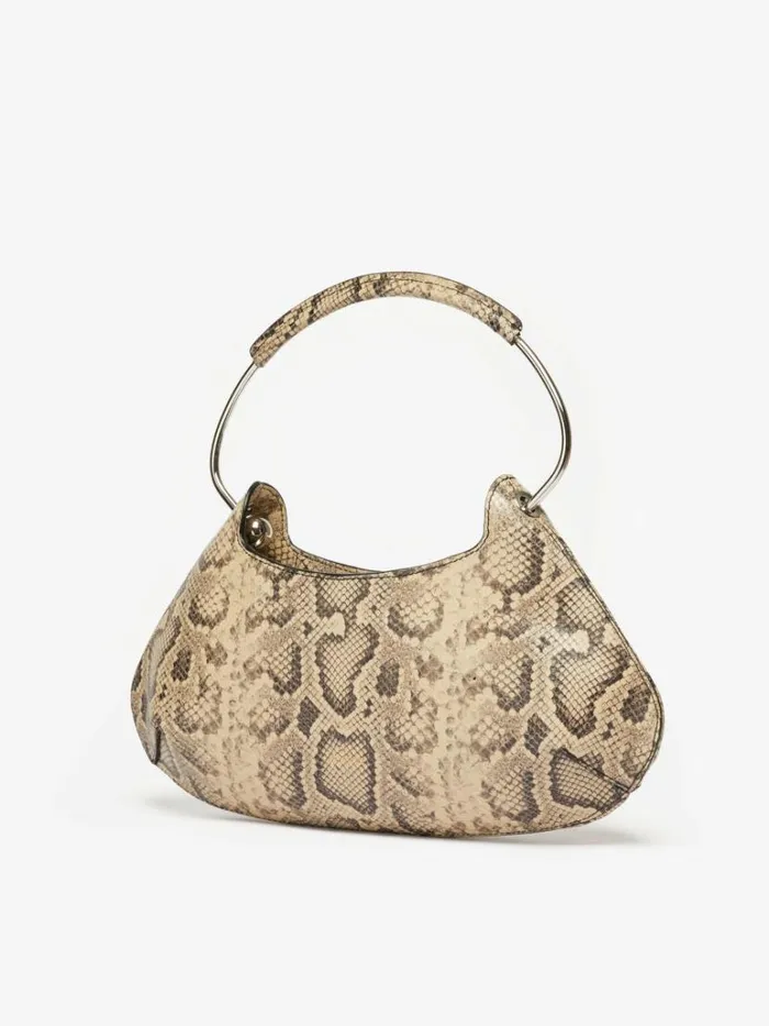 Women Max Mara Sportmax Bag Medium Caju Bag In Pythonprint Leather Natural