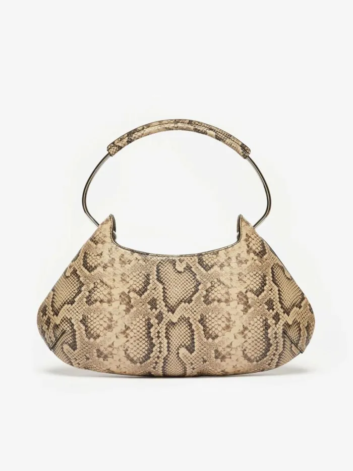 Women Max Mara Sportmax Bag Medium Caju Bag In Pythonprint Leather Natural