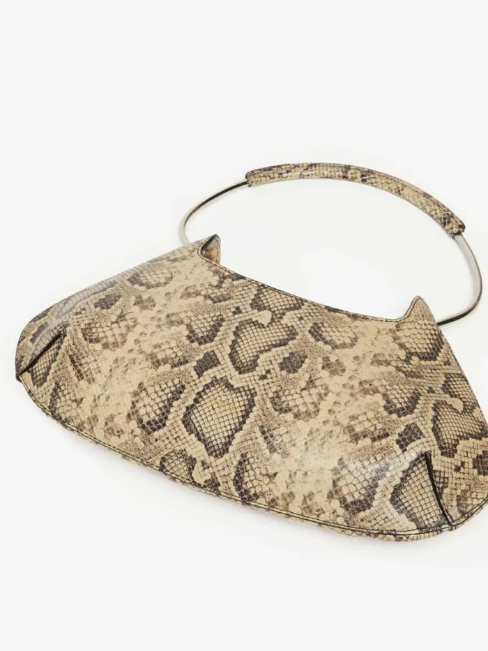 Women Max Mara Sportmax Bag Medium Caju Bag In Pythonprint Leather Natural