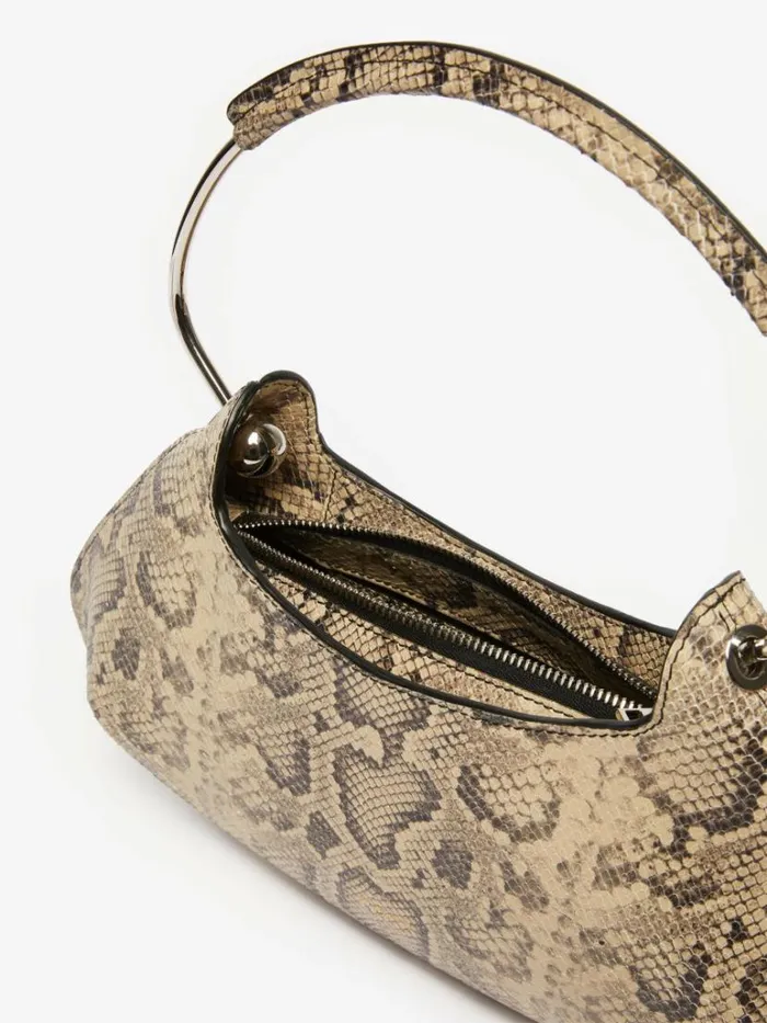 Women Max Mara Sportmax Bag Medium Caju Bag In Pythonprint Leather Natural