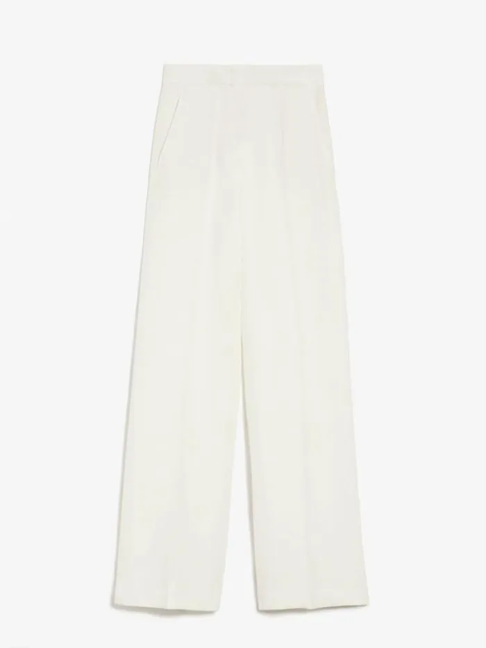 Women Max Mara Suit Linen Tailored Trousers Ivory